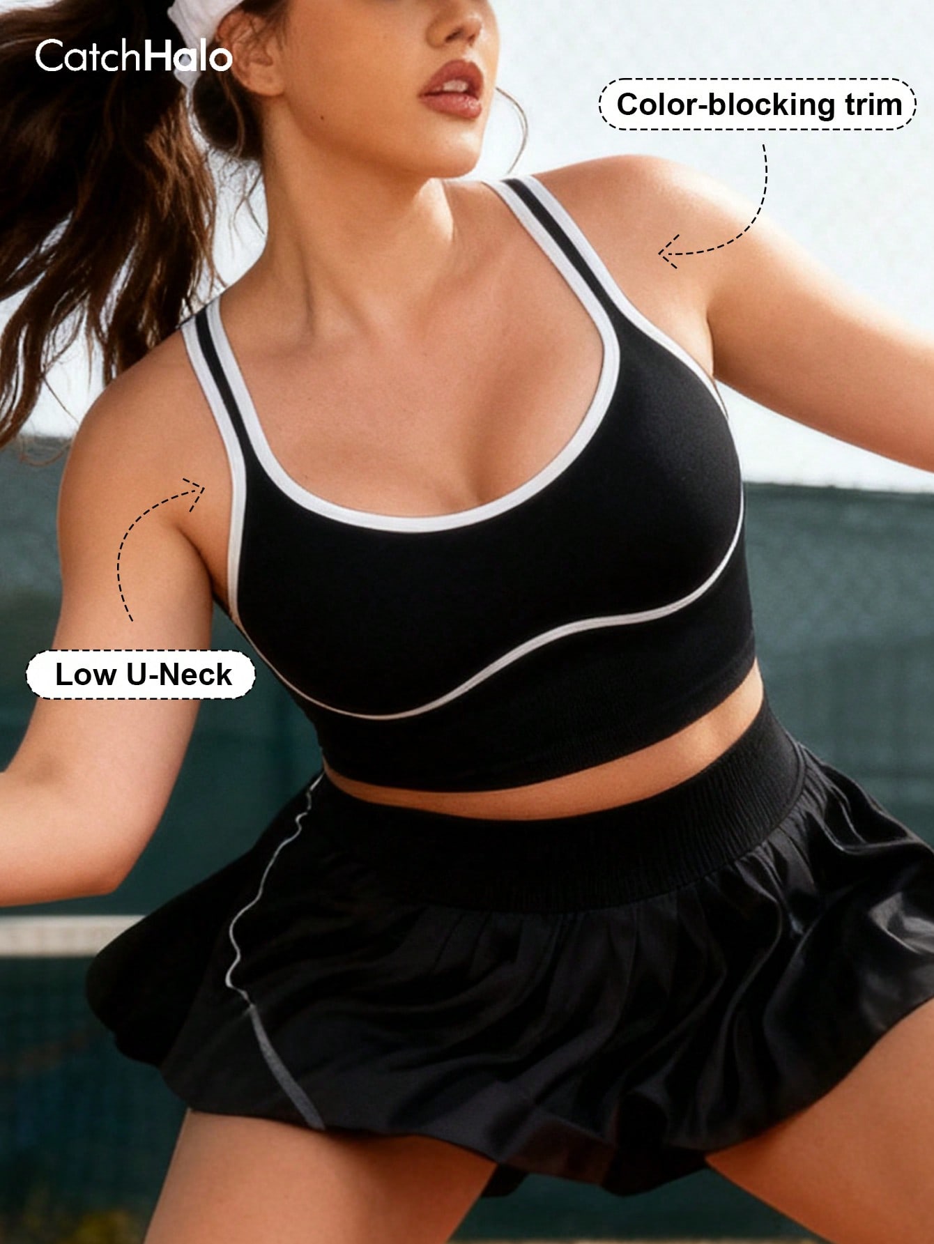Sports Bra Racerback - Bralette Seamless Plus Size Wanita dengan