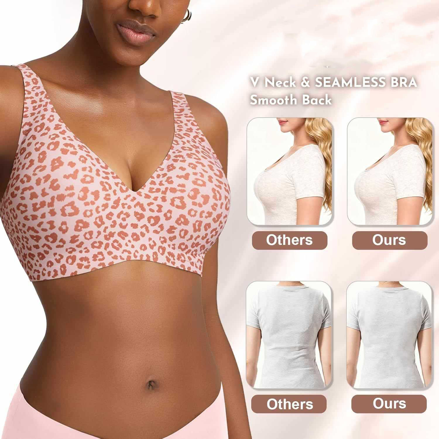 Bra Wanita Tanpa Kawat Motif L - Plunge Bra Push Up ulasan dan harga